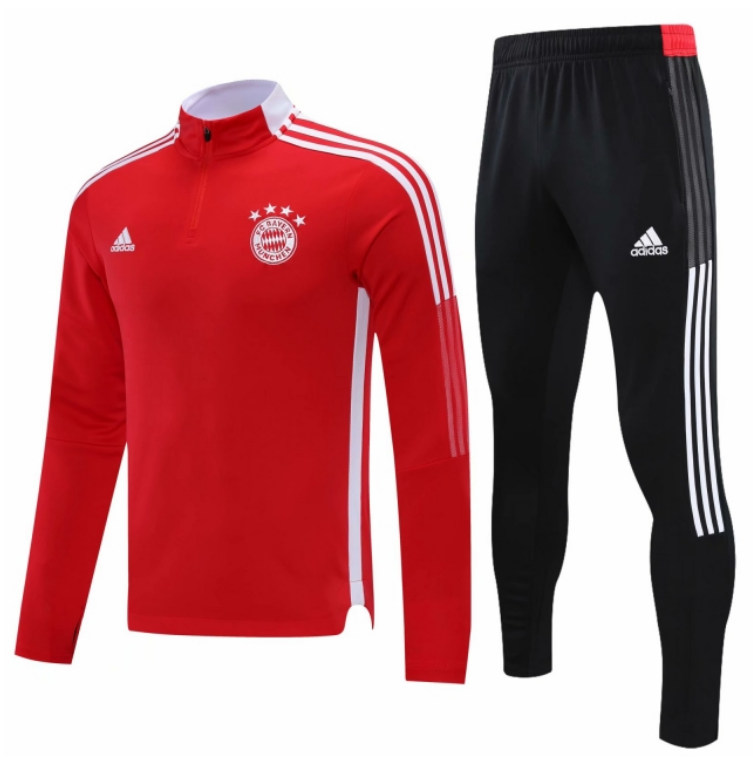 2021/22 Bayern Munich Red Training Kits Sweatshirt with pants